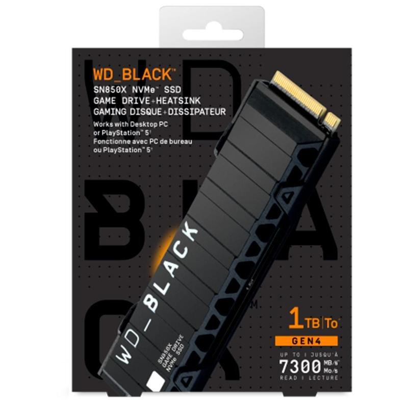 SSD WD Black SN850X, 2TB, NVMe, Heatsink, M.2 2280 PCIe GEN4X4